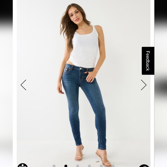 True Religion Jennie Mid Rise Curvy Skinny Jean Size 26 L 30 - Picture 2 of 13